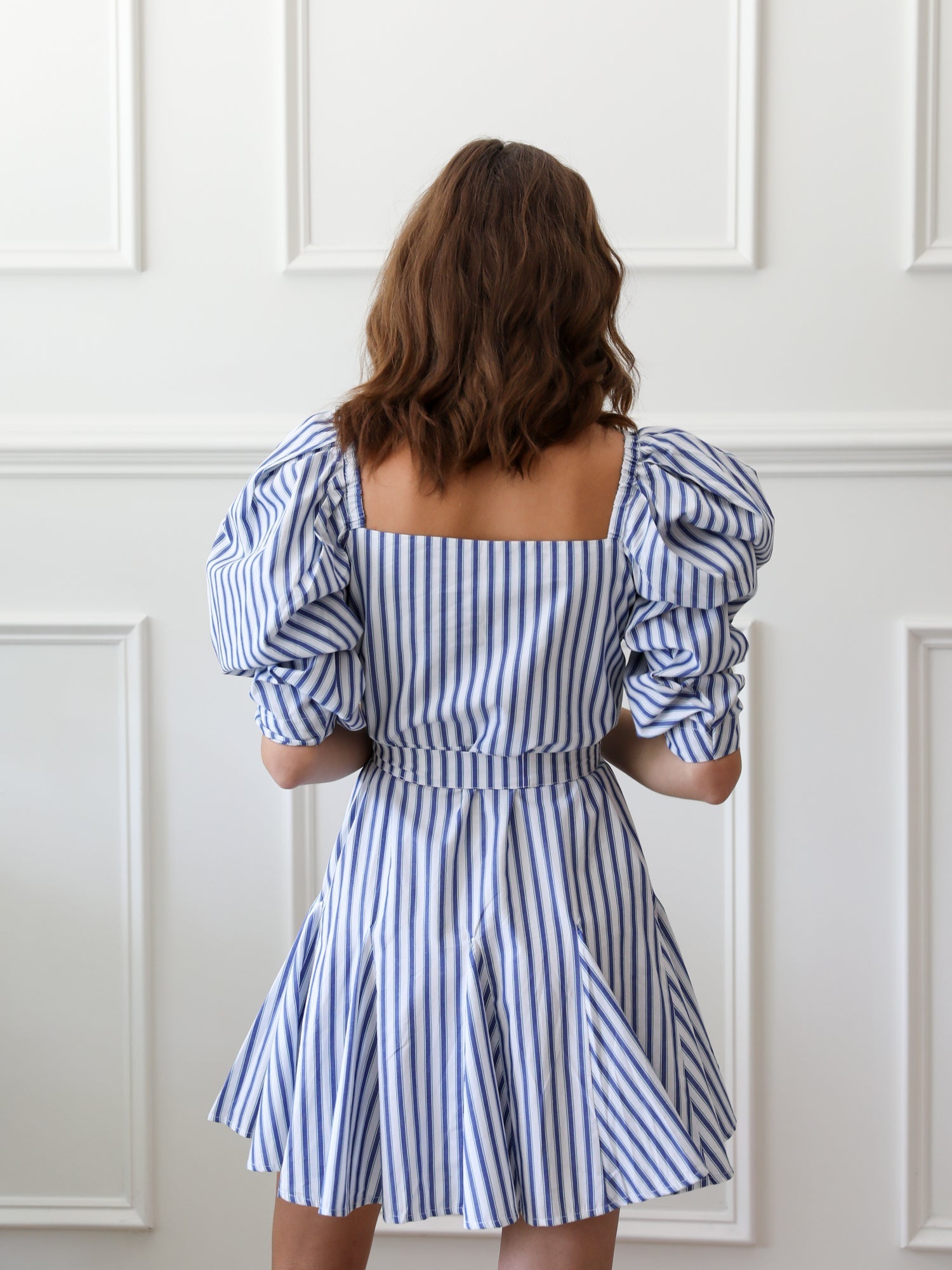 Anais Dress in Blue Stripe  MILLE