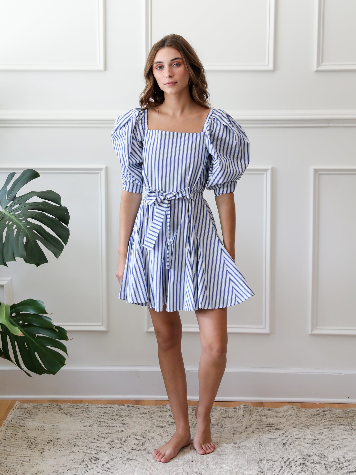 Anais Dress in Blue Stripe MILLE Anais Dress in Blue Stripe MILLE
