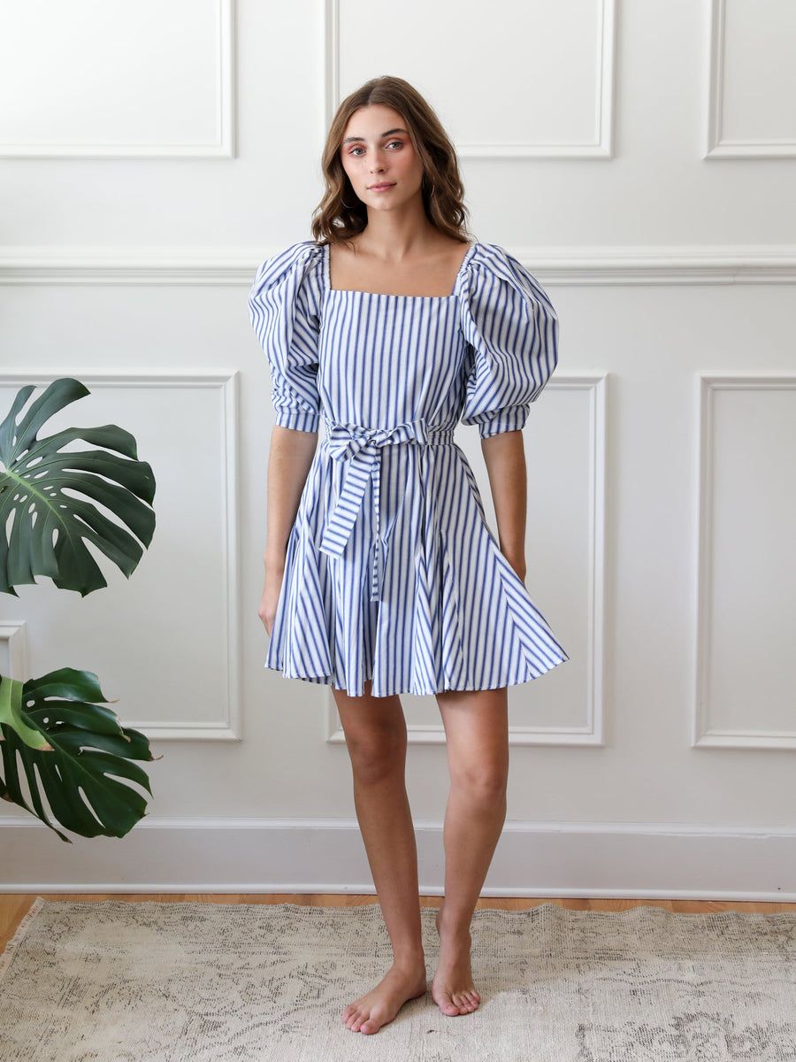 Anais Dress in Blue Stripe MILLE Anais Dress in Blue Stripe MILLE
