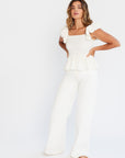 MILLE Clothing Athena Top in Pearl Double Gauze