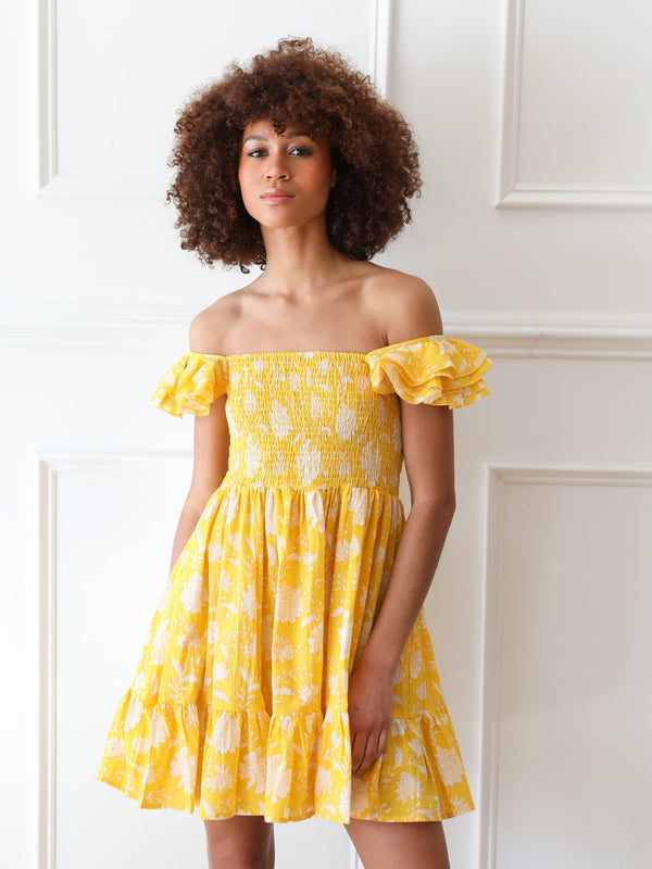 Bea Dress in Yellow Zinnia — view 5