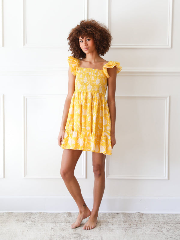 Bea Dress in Yellow Zinnia — view 3