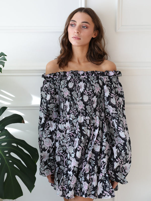 Calista Dress in Tropical Night — view 4