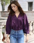 MILLE Clothing Charlie Top in Plum Organic Cotton