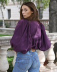 MILLE Clothing Charlie Top in Plum Organic Cotton