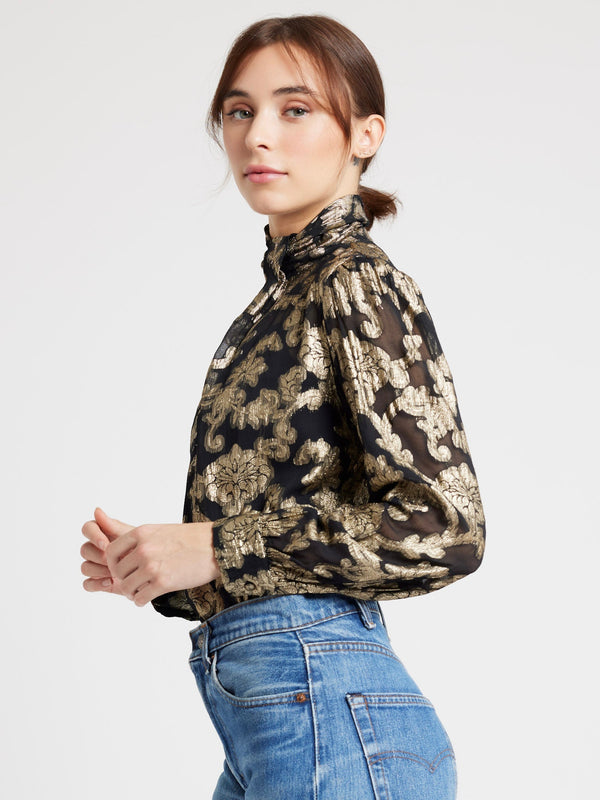 Charlotte Top in Metallic Jacquard — view 5