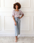 MILLE Clothing Evelyn Top in Pink Roses