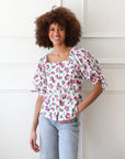 MILLE Clothing Evelyn Top in Pink Roses