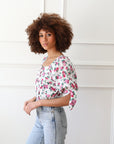 MILLE Clothing Evelyn Top in Pink Roses
