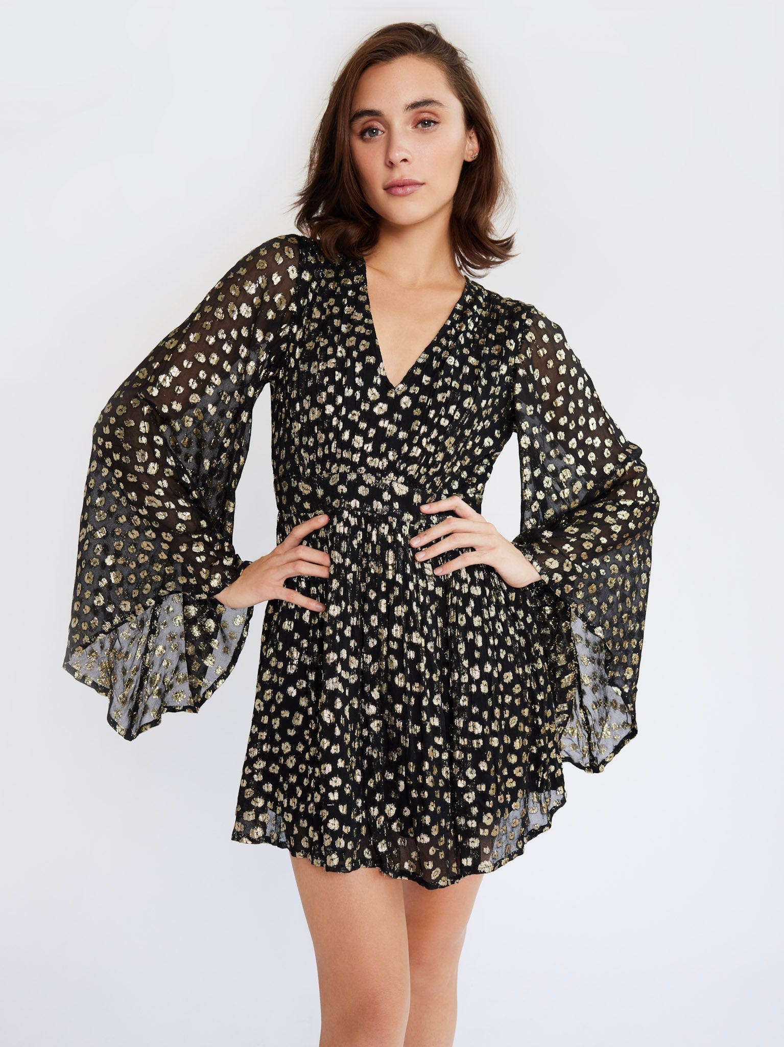 MILLE Clothing Goldie Dress in Gold Dust