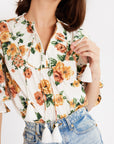 MILLE Clothing Guilia Top in Antique Rose Floral