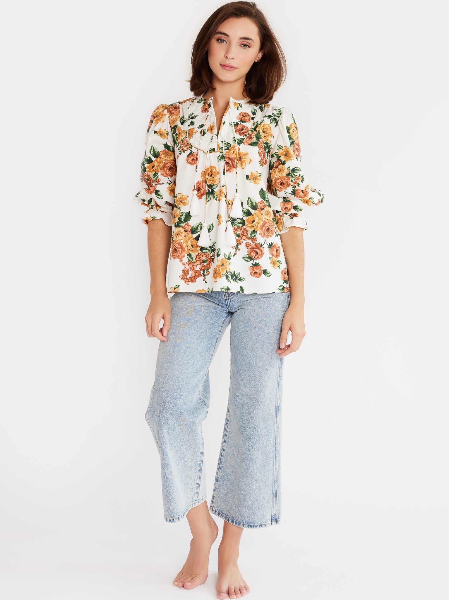 MILLE Clothing Guilia Top in Antique Rose Floral