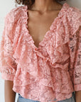 MILLE Clothing Isabella Top in Blush Lace