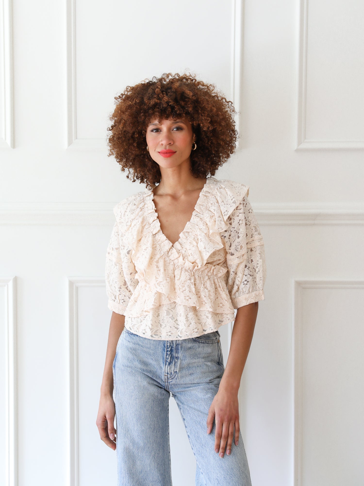 MILLE Clothing Isabella Top in Vanilla Lace