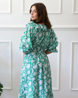 MILLE Clothing June Dress in Green Zinnia