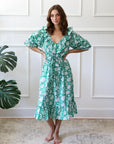 MILLE Clothing June Dress in Green Zinnia