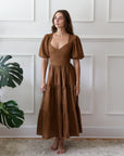 MILLE Clothing Maja Dress in Caramel Eyelet