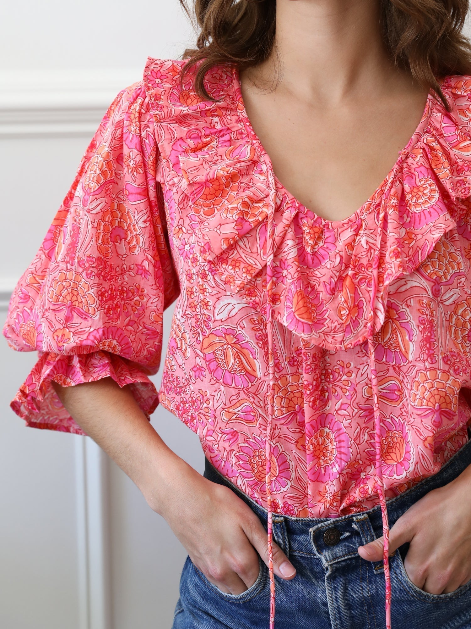 MILLE Clothing May Top in Pink Carnation