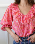 MILLE Clothing May Top in Pink Carnation