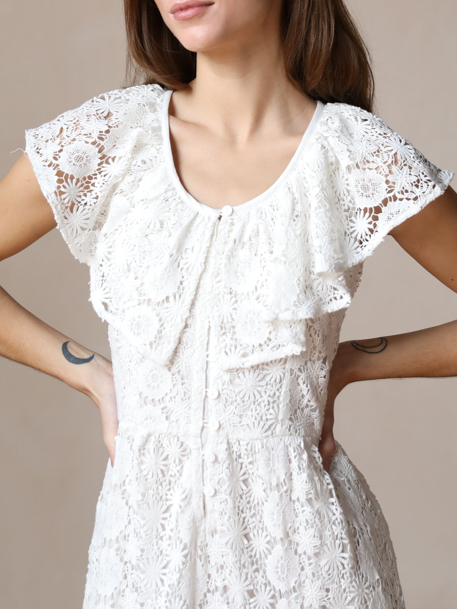 MILLE Clothing Mira Dress in Pearl Lace