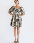MILLE Clothing Nina Dress in Black Brocade