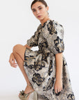 MILLE Clothing Nina Dress in Black Brocade