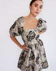 MILLE Clothing Nina Dress in Black Brocade