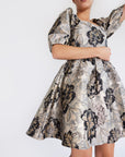 MILLE Clothing Nina Dress in Black Brocade
