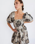 MILLE Clothing Nina Dress in Black Brocade