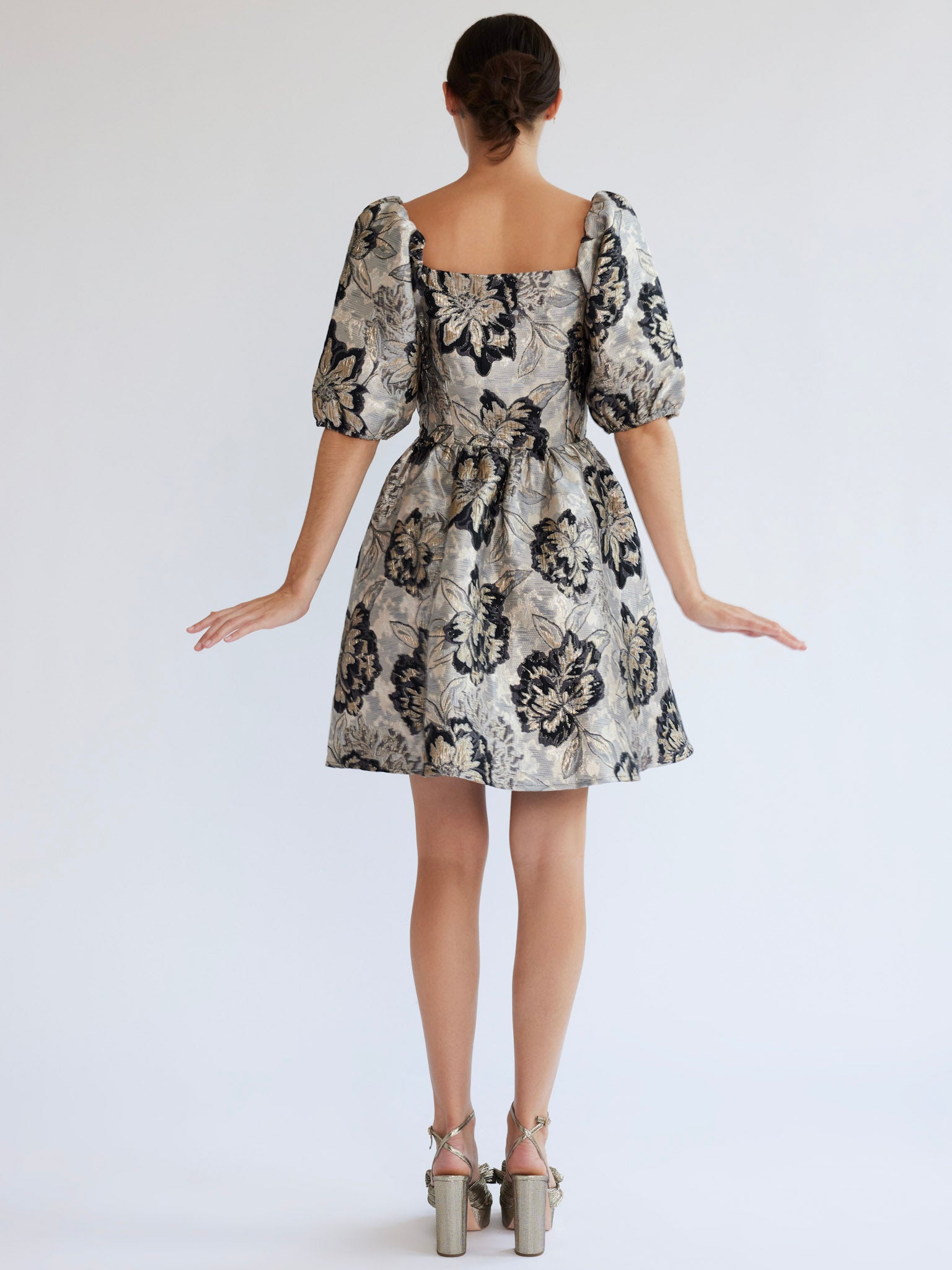 MILLE Clothing Nina Dress in Black Brocade