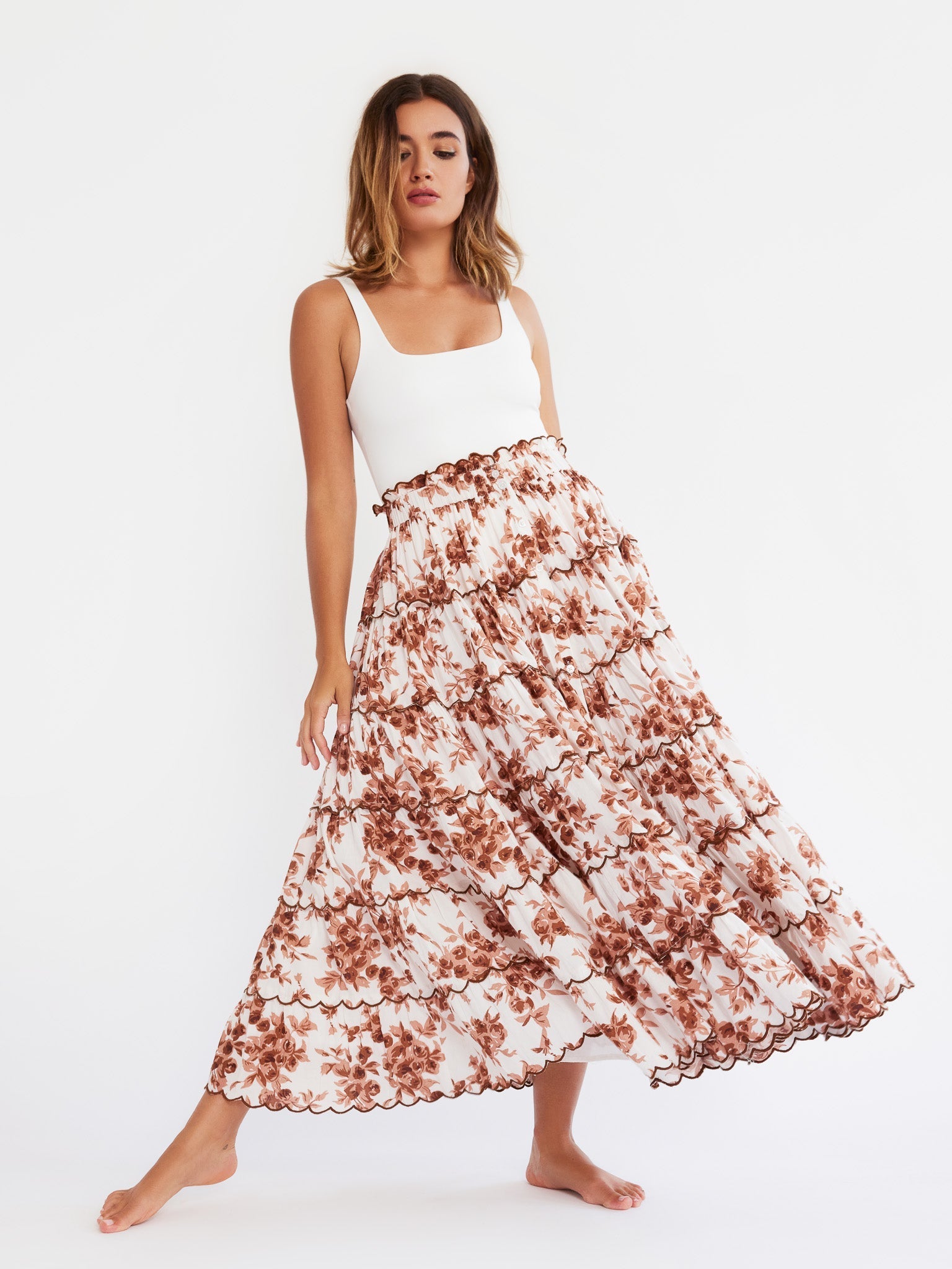 MILLE Clothing Odette Skirt in Cafe Bouquet