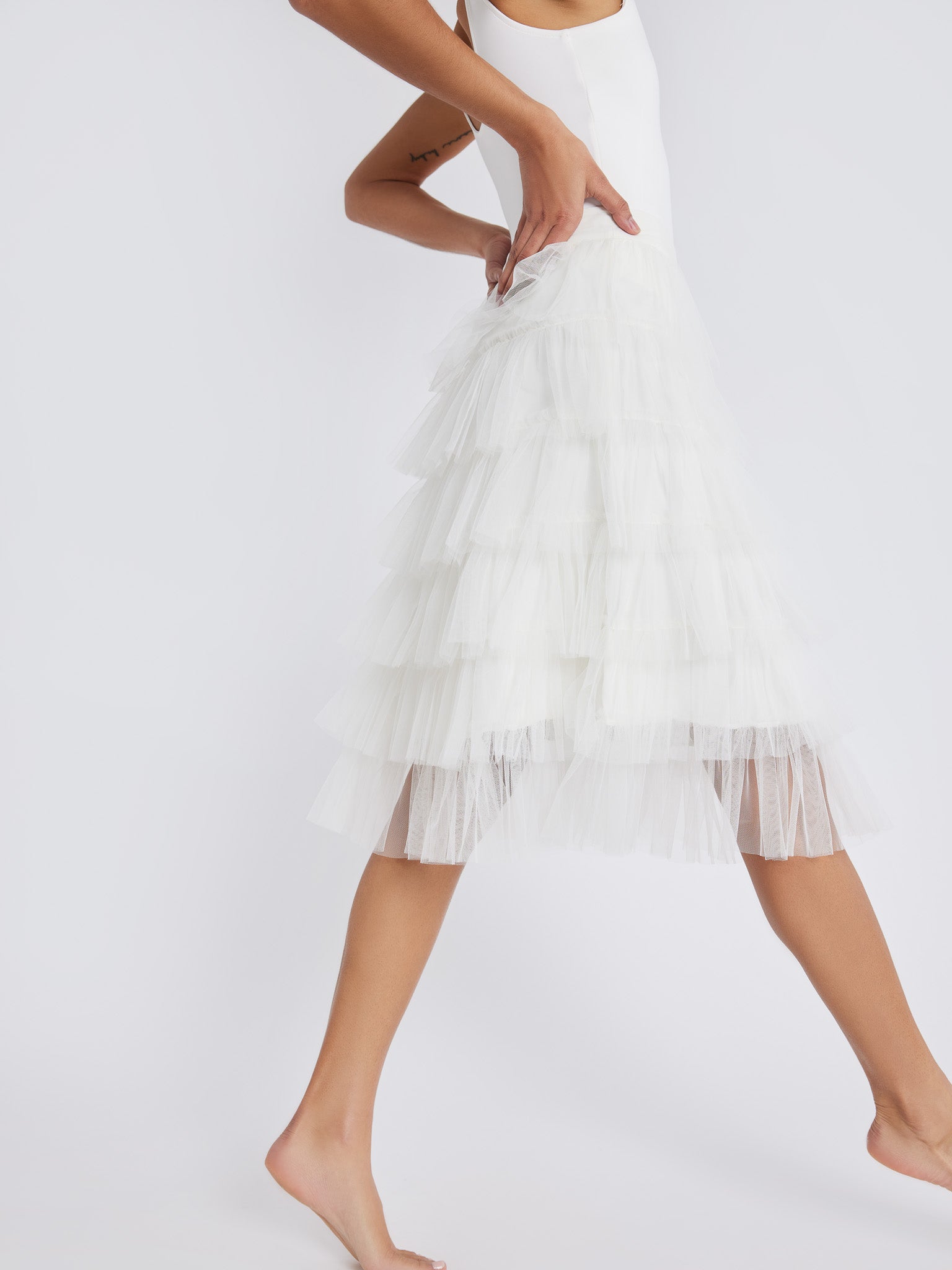 Pavlova Skirt in Pearl Tulle – MILLE