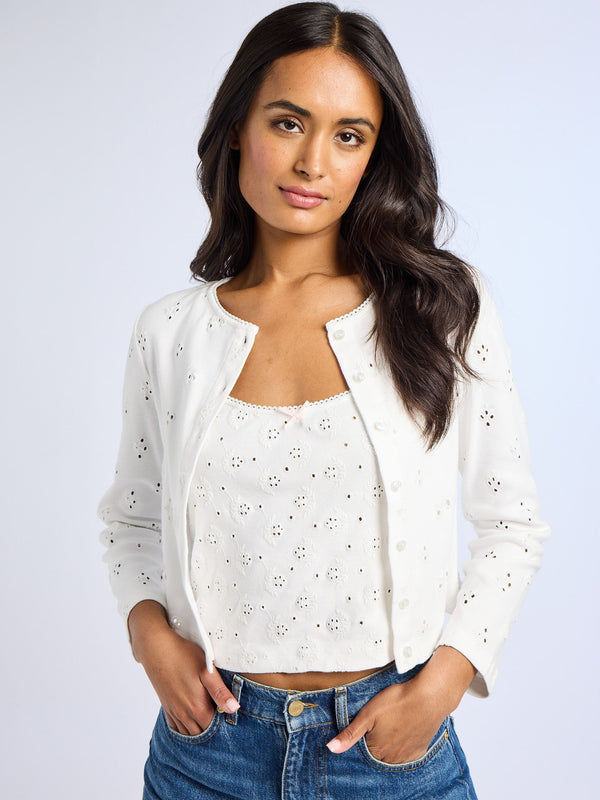 Atianna Tank in White Eyelet — view 11