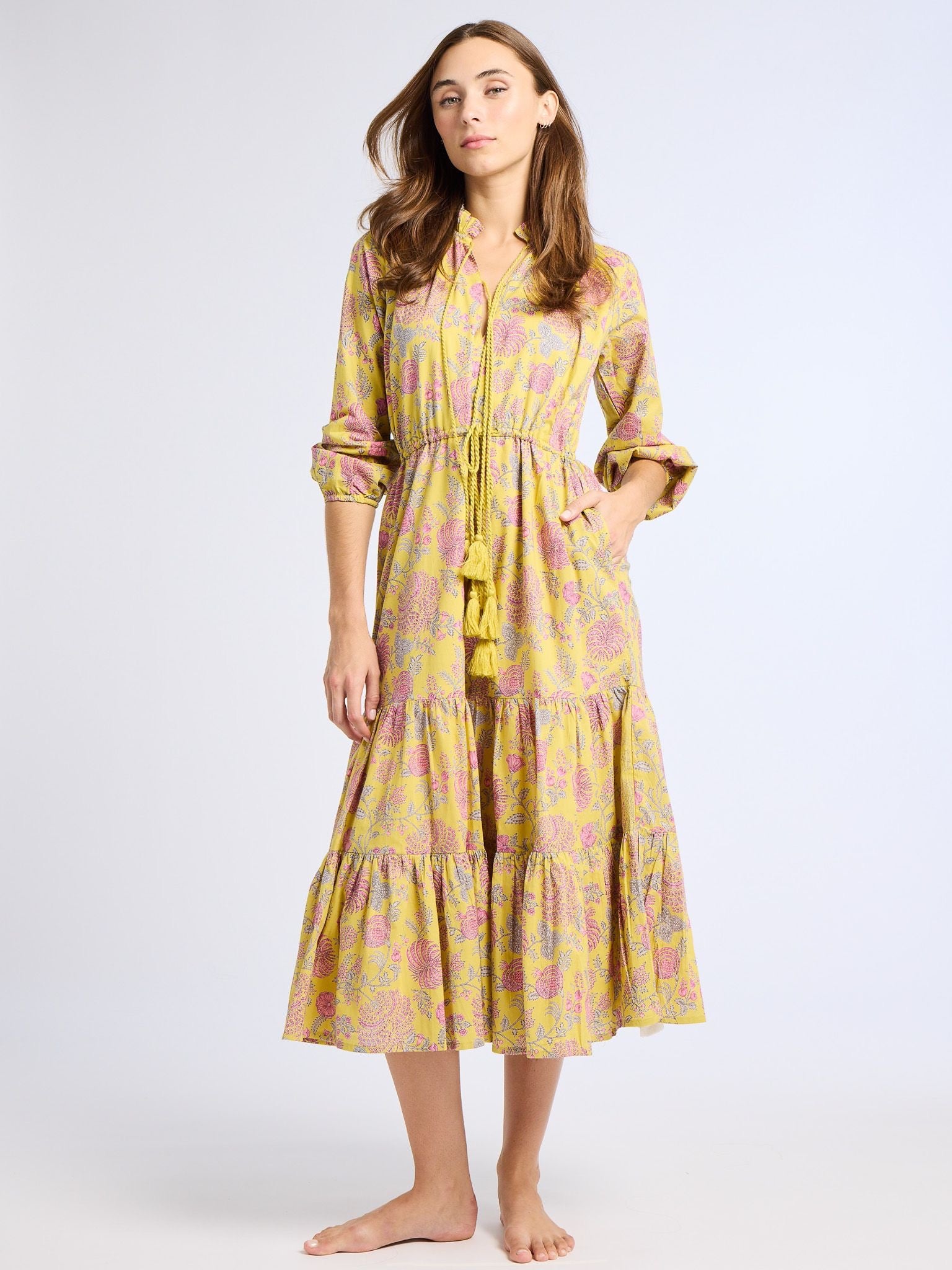 Astrid Dress in Citron Floral