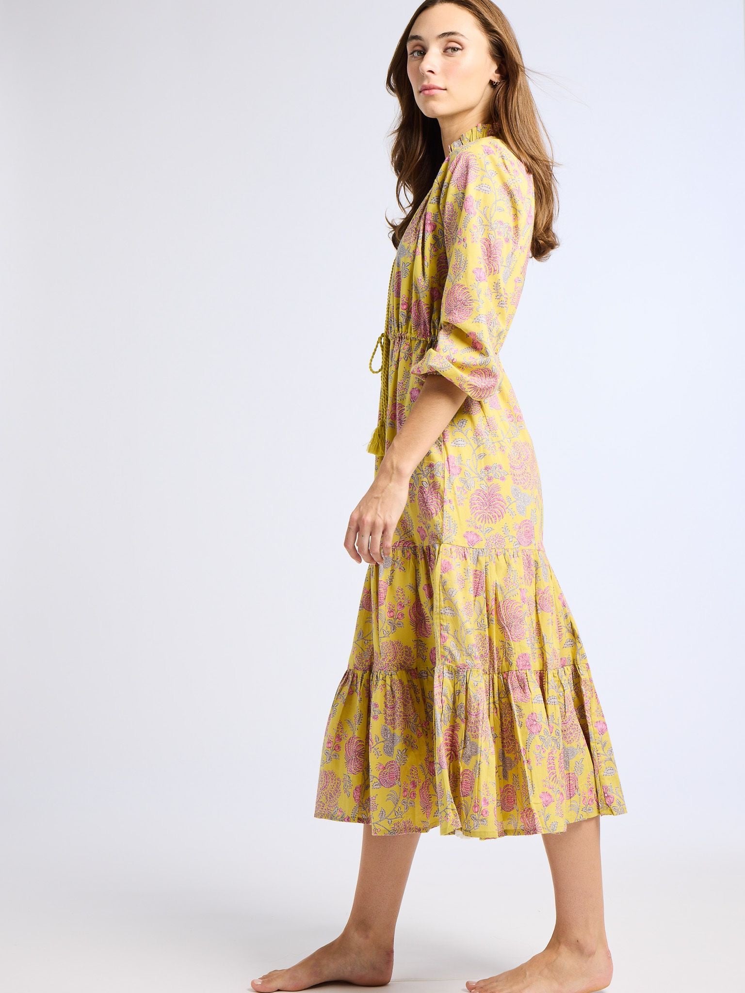 Astrid Dress in Citron Floral