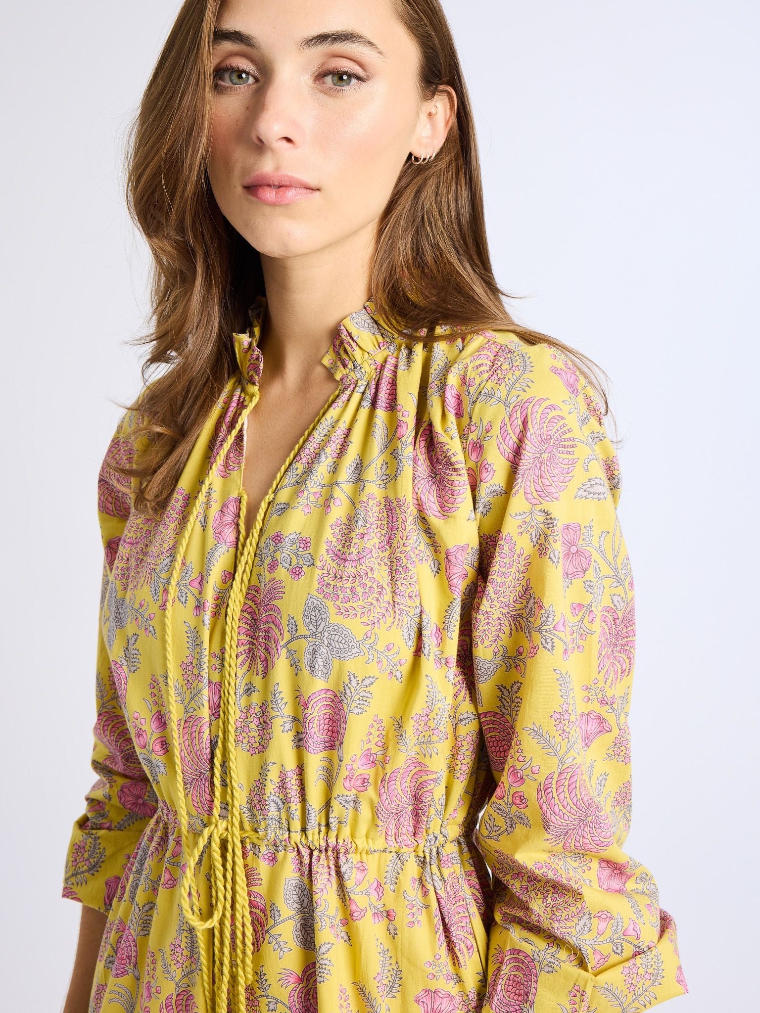 Astrid Dress in Citron Floral