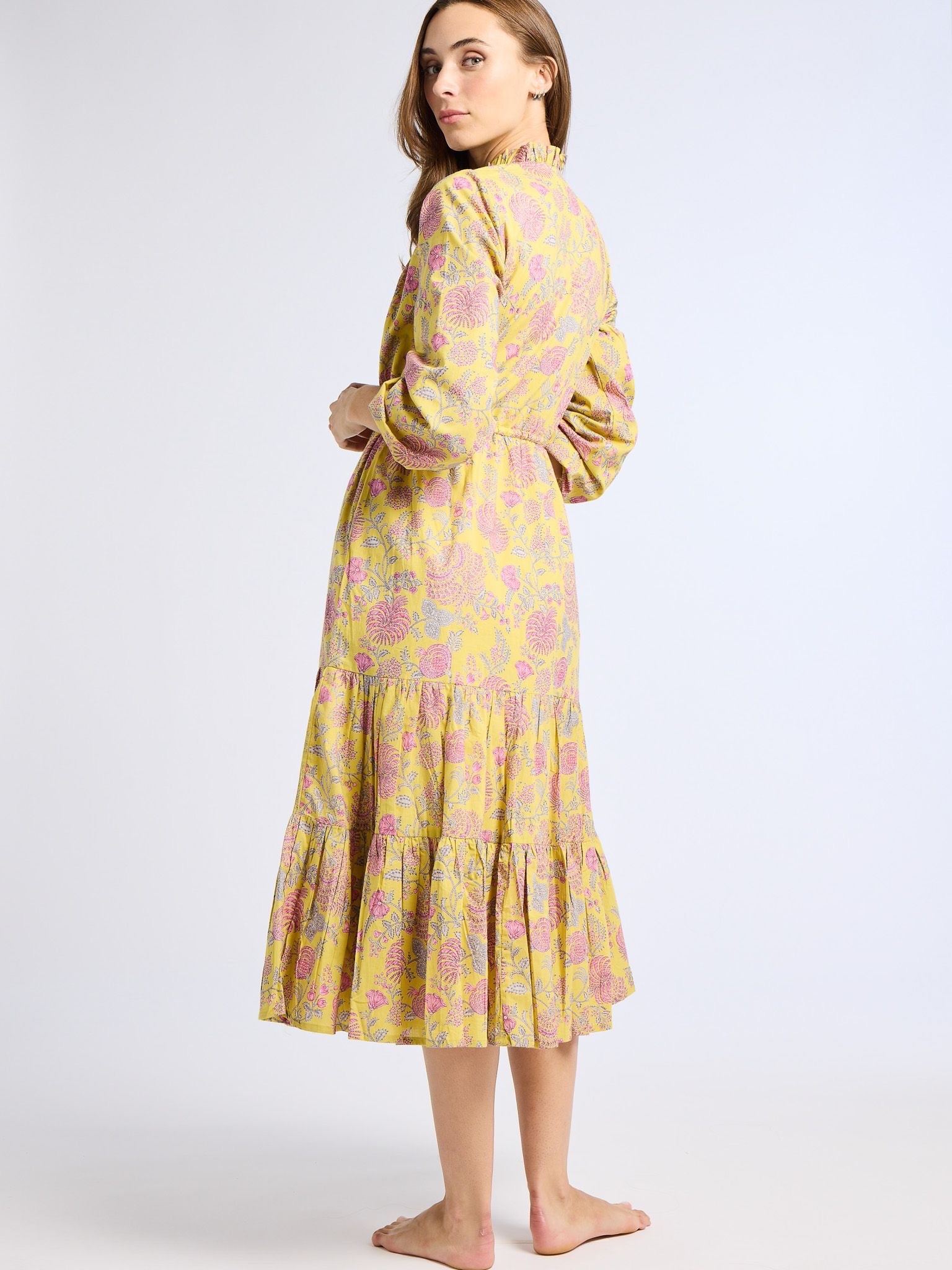 Astrid Dress in Citron Floral