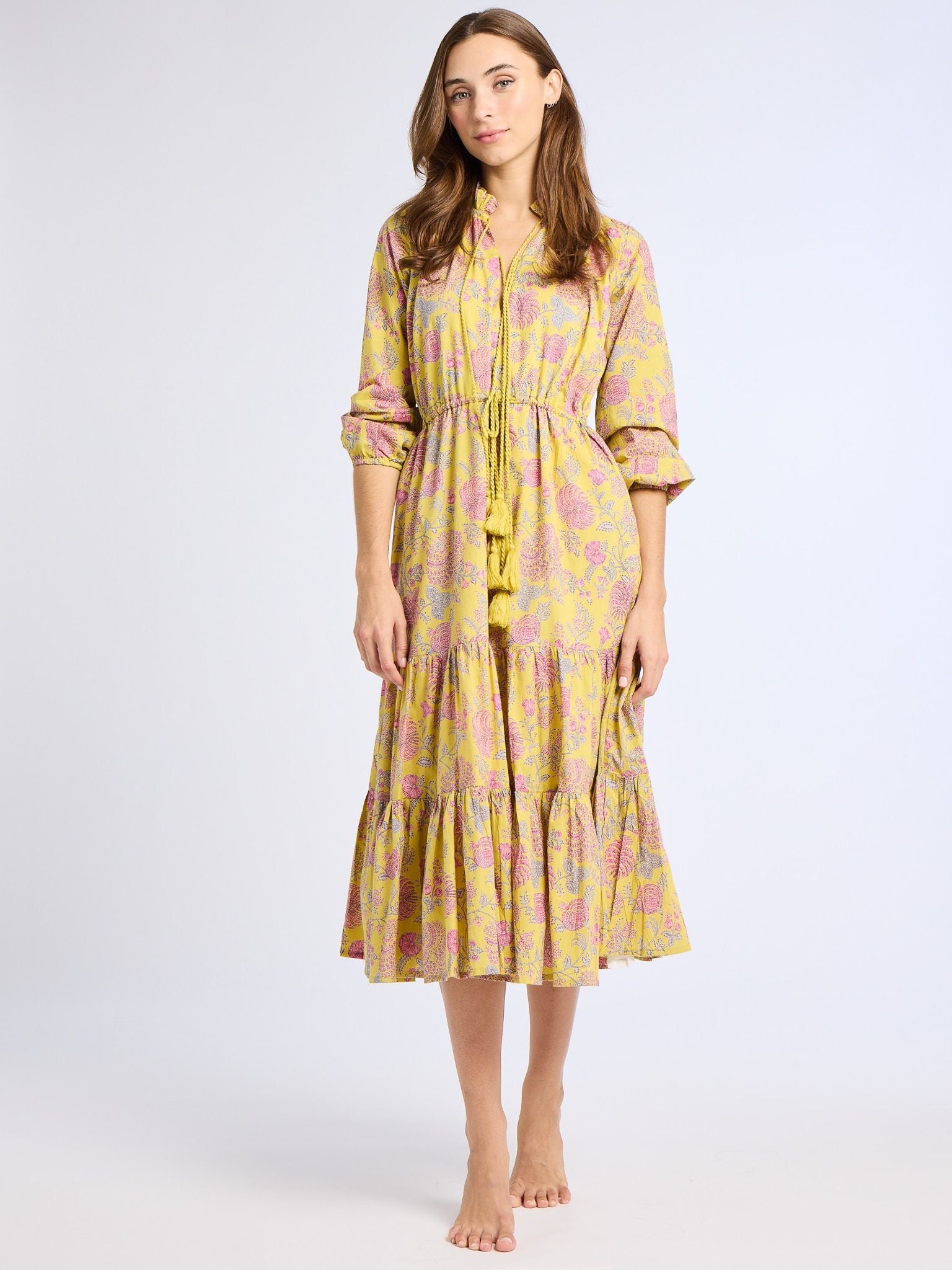 Astrid Dress in Citron Floral