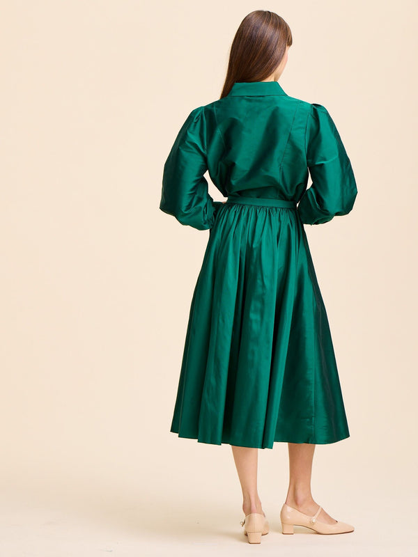 Ayla Skirt in Evergreen Taffeta — view 9