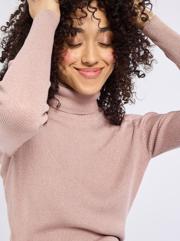 Briar Turtleneck in Dusty Rose — view 3
