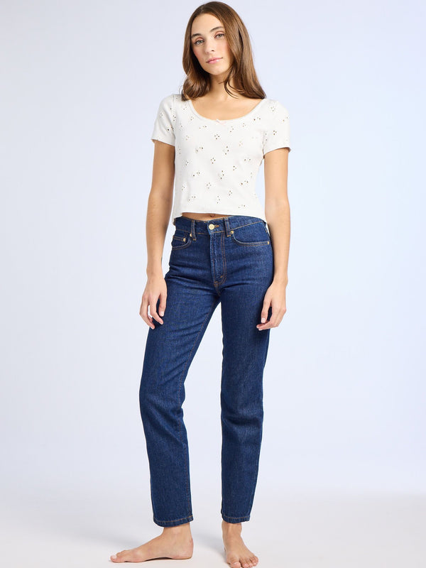 Brynn Tee in White Eyelet — view 7