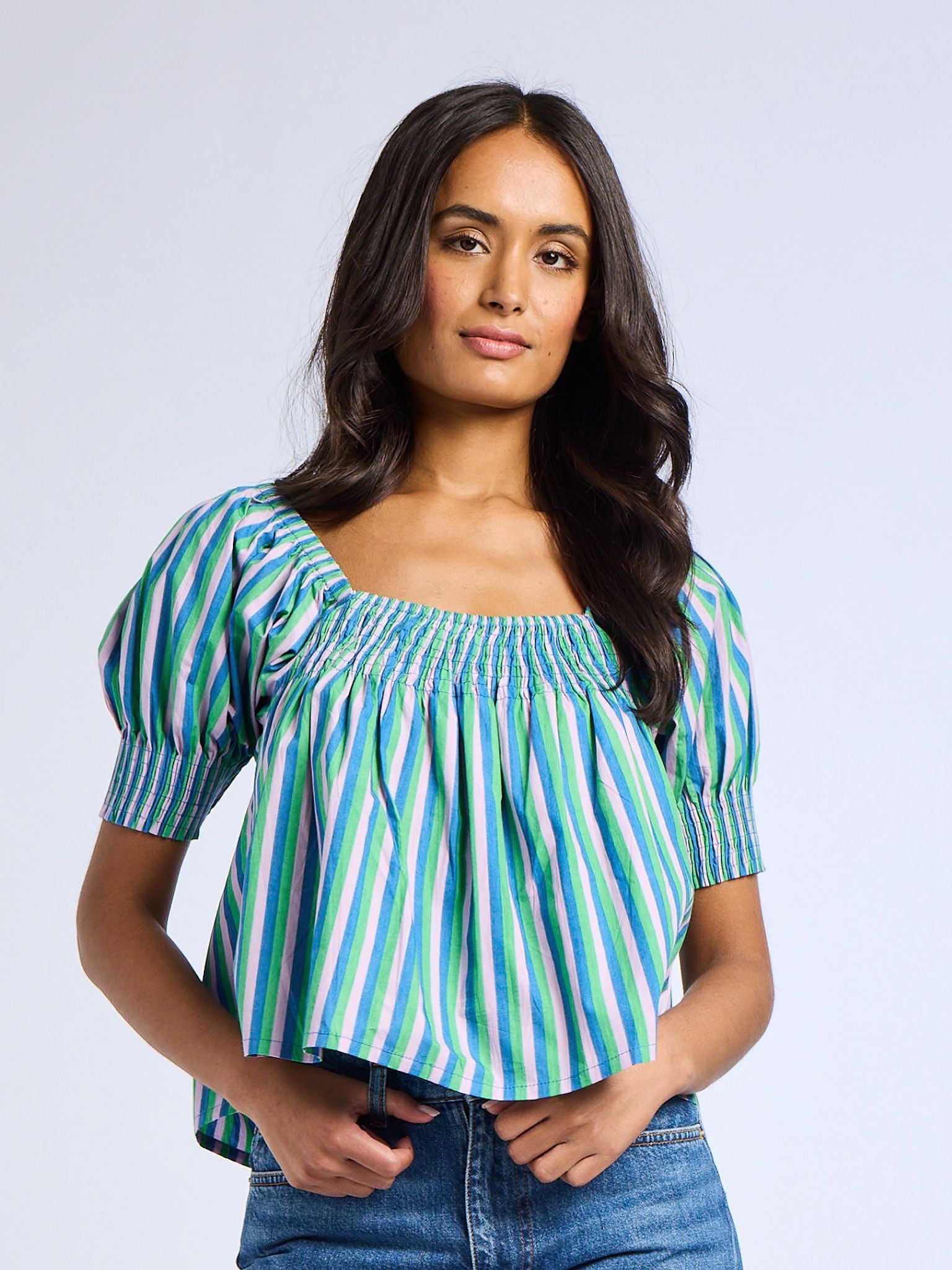 Caro Top in Printemps Stripe