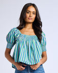 Caro Top in Printemps Stripe