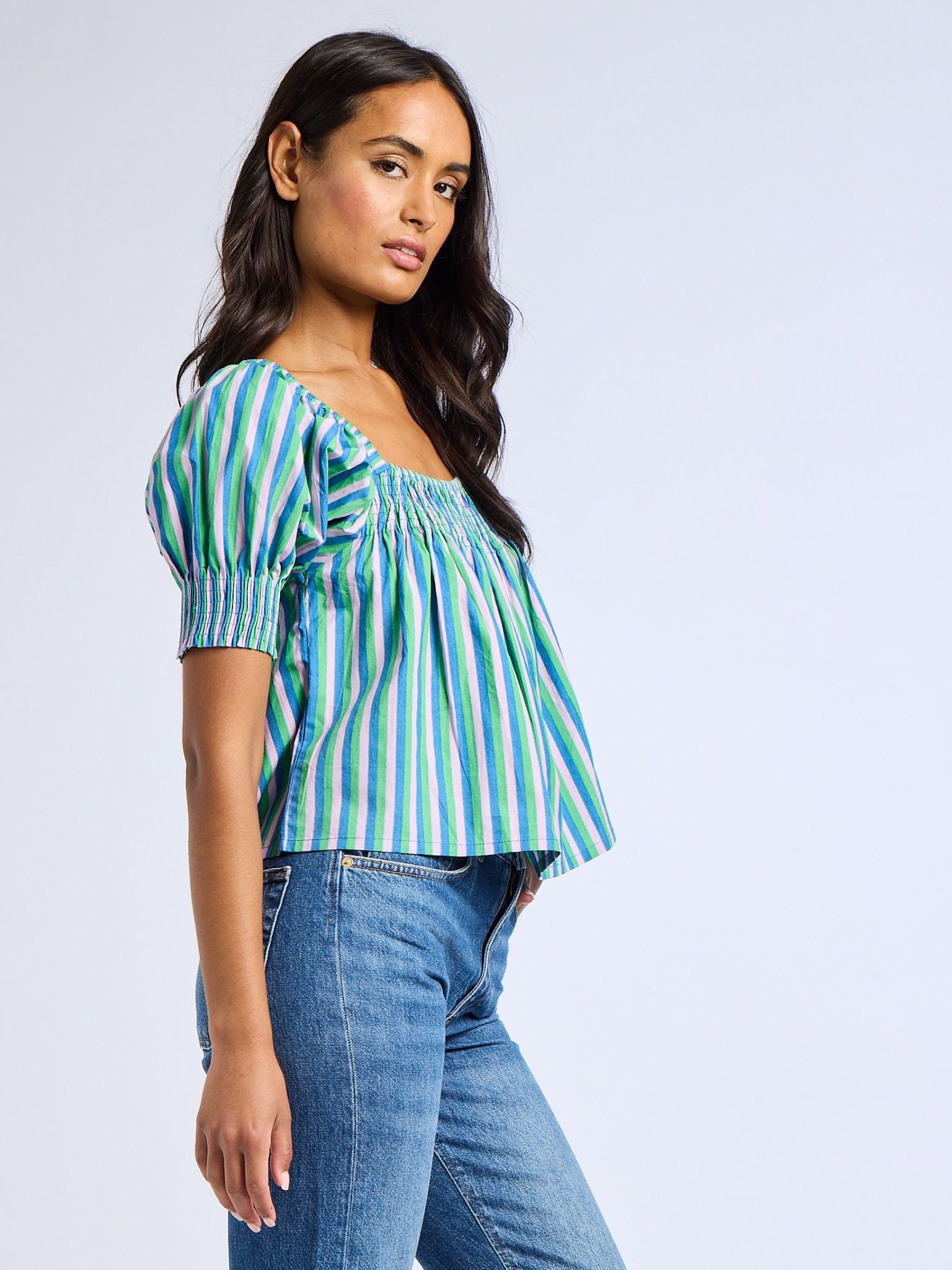 Caro Top in Printemps Stripe