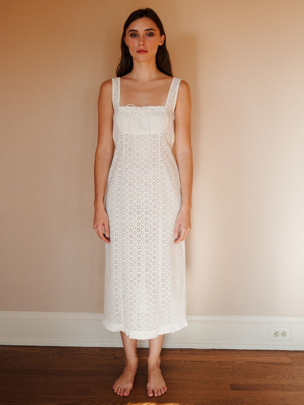 Celeste Dress in Ivory Eyelet — view 2