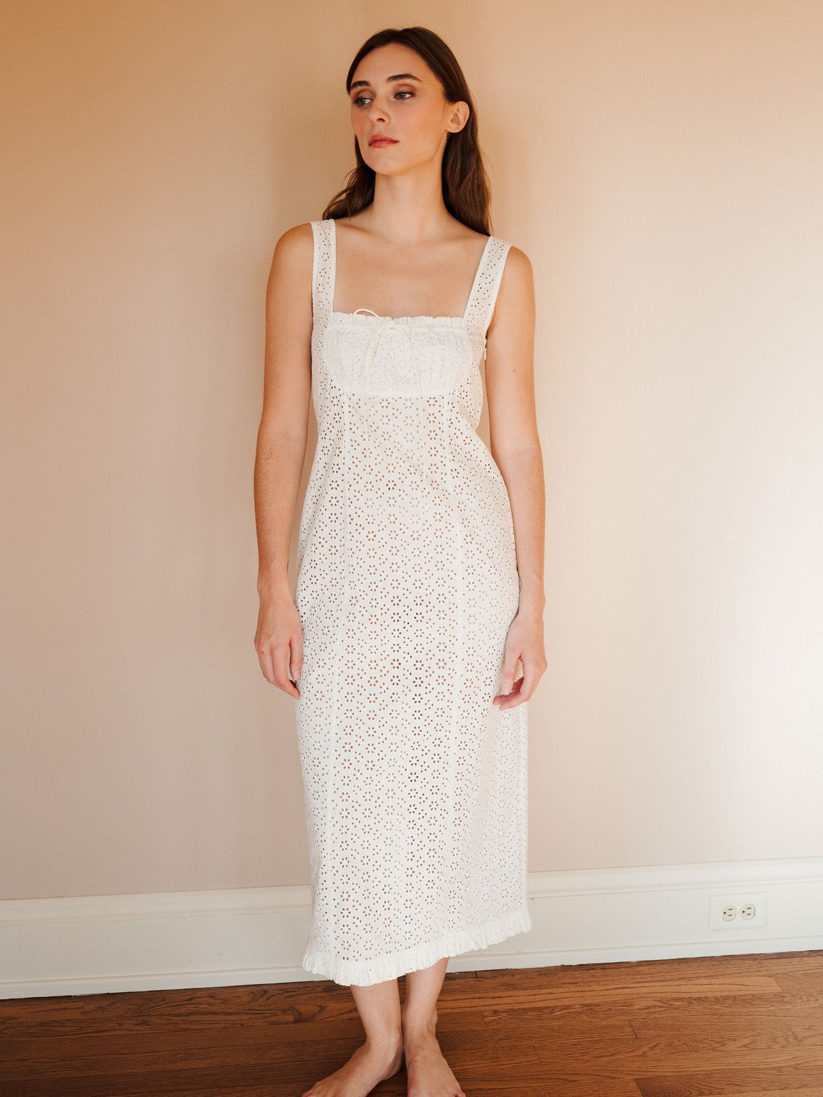Celeste Dress in Ivory Eyelet