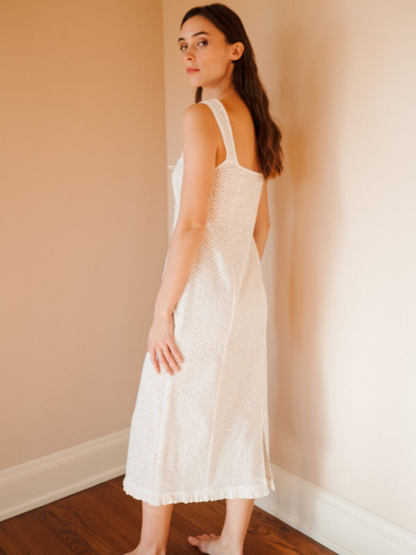 Celeste Dress in Ivory Eyelet — view 9