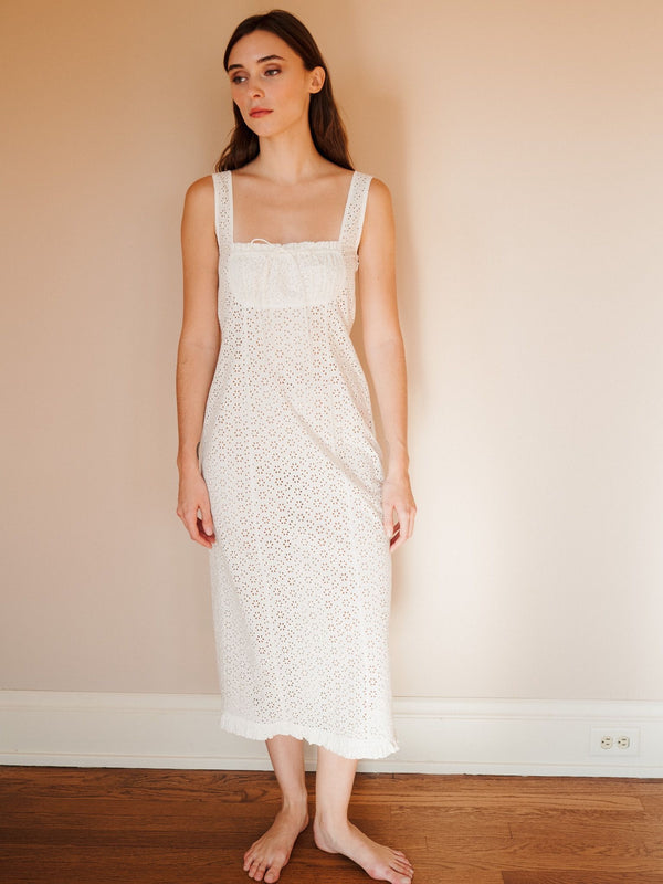 Celeste Dress in Ivory Eyelet — view 3