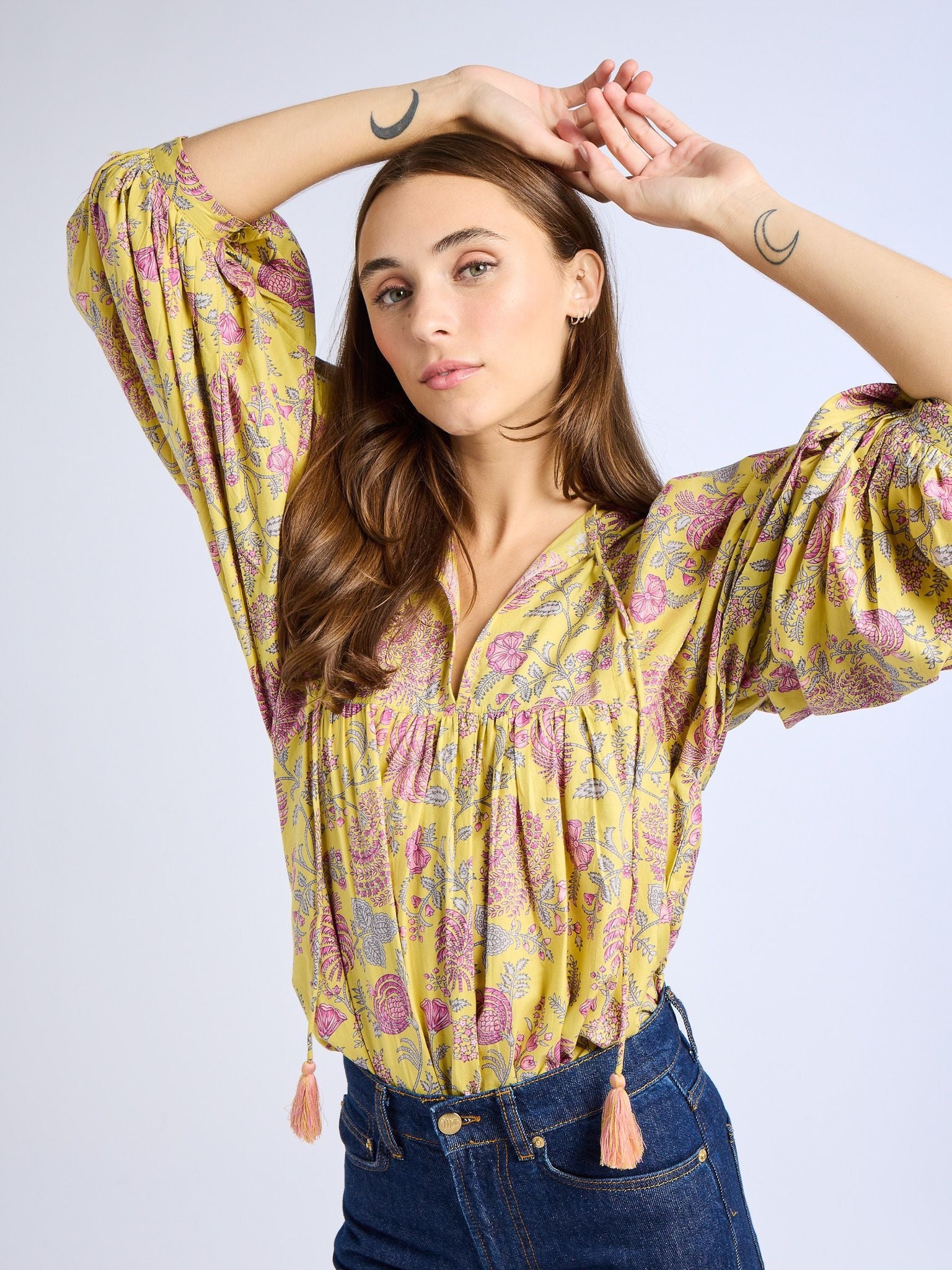 Charlie Top in Citron Floral