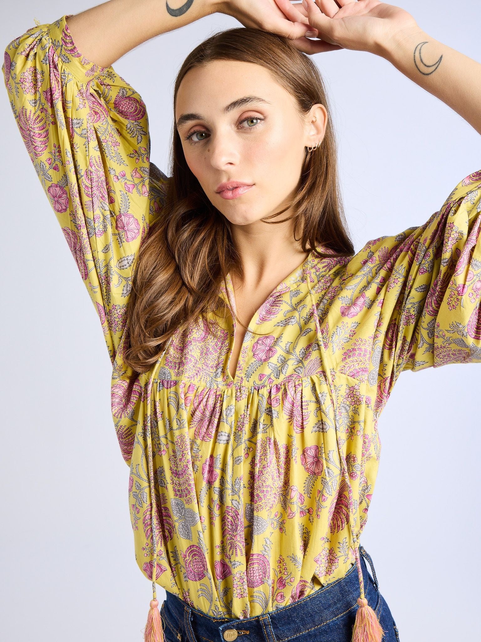 Charlie Top in Citron Floral